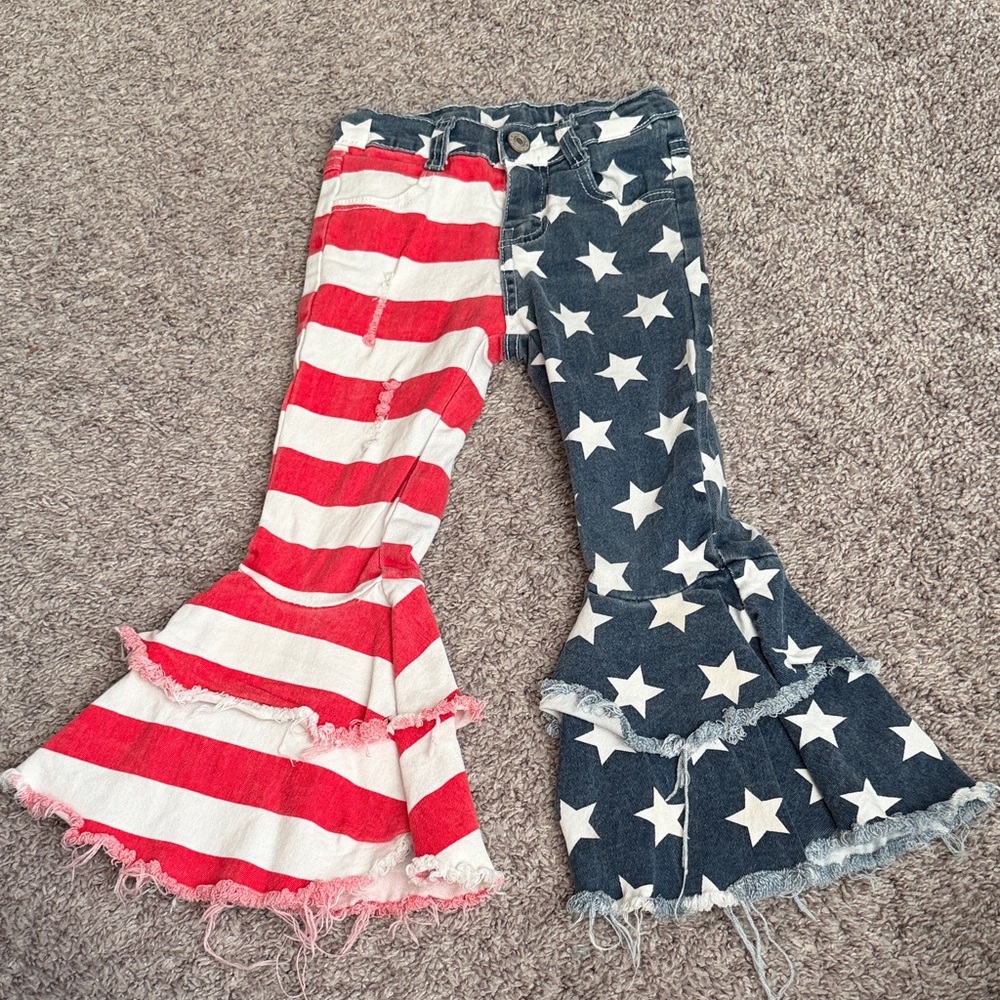 Patriotic Kids Flared jeans 4T stretchy and adjustable waist